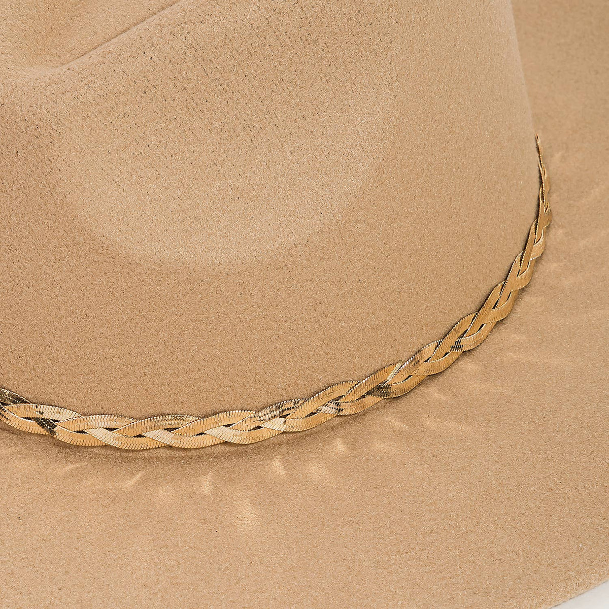 Collections by Fame Accessories - Braided Snake Chain Fedora Hat: IV