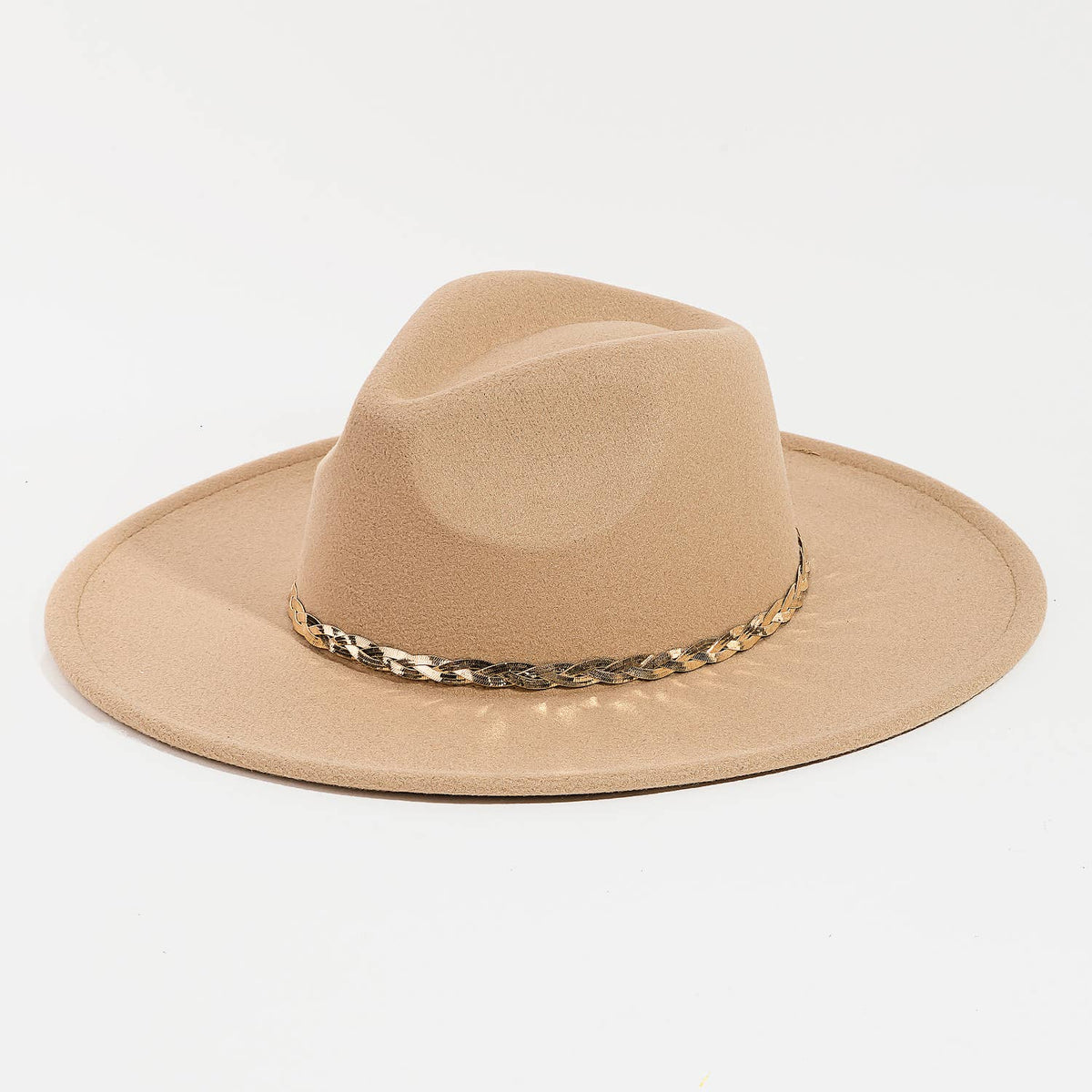 Collections by Fame Accessories - Braided Snake Chain Fedora Hat: IV