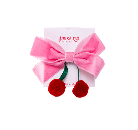 MINI PINK CHERRY BOW