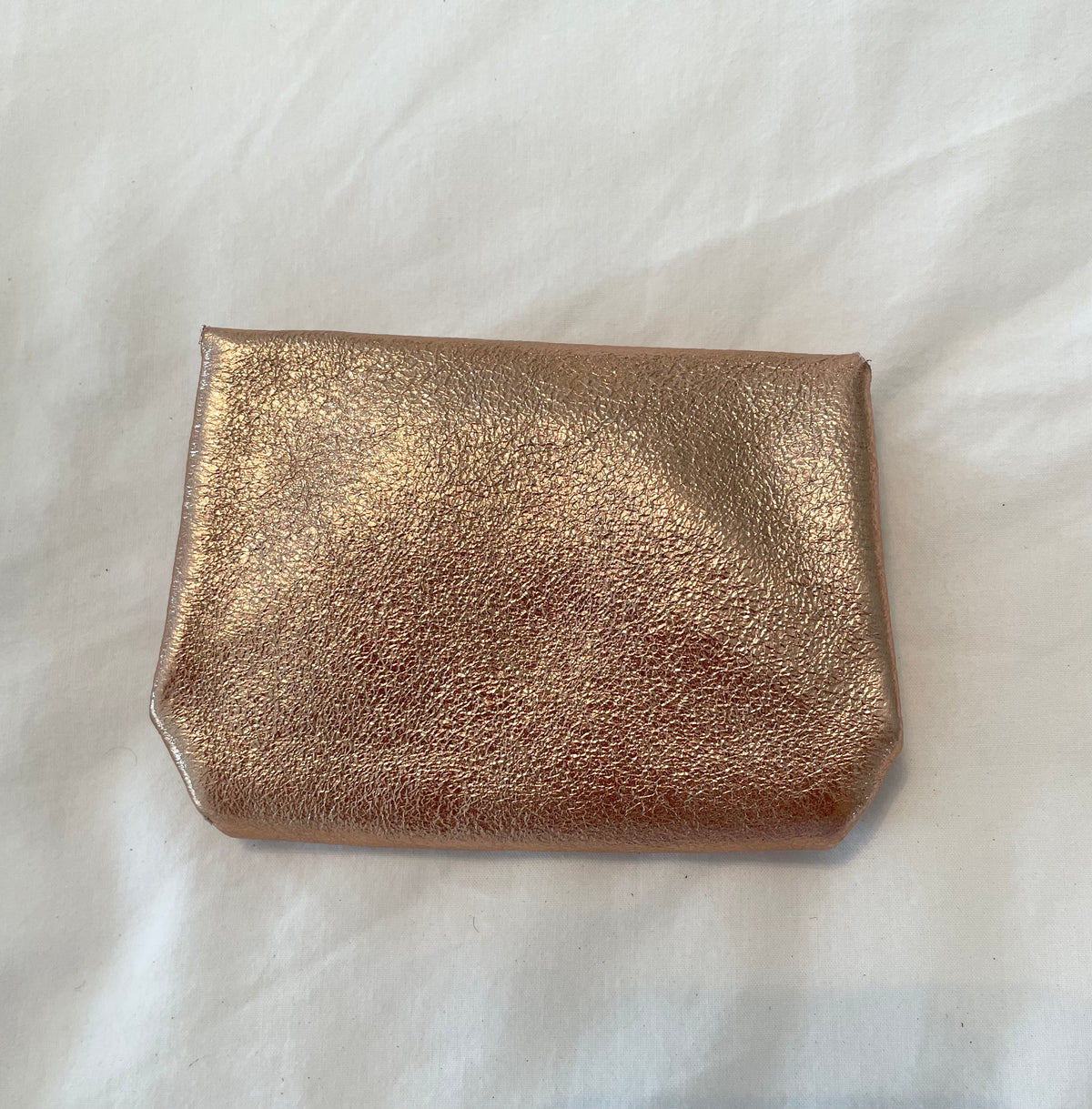 LEATHER METALLIC COIN PURSE BRONZE