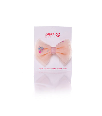 MINI SOFT PEACH BOW