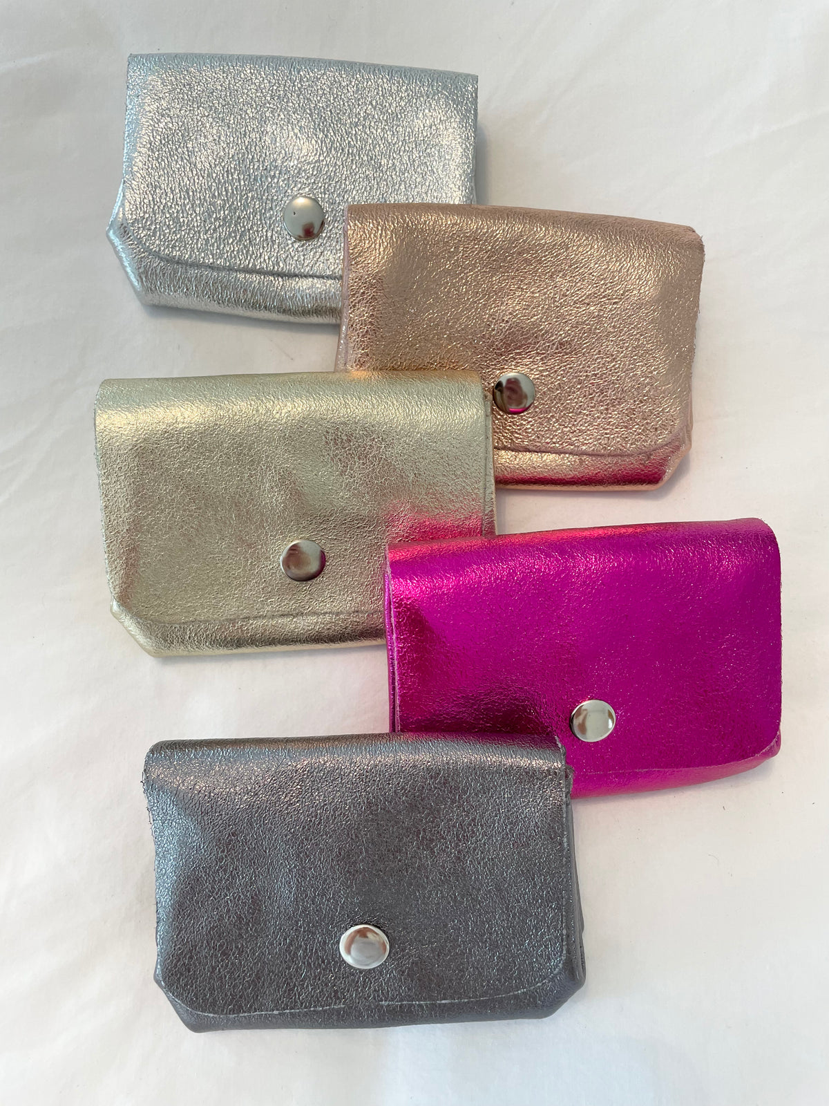 LEATHER METALLIC COIN PURSE HOT PINK