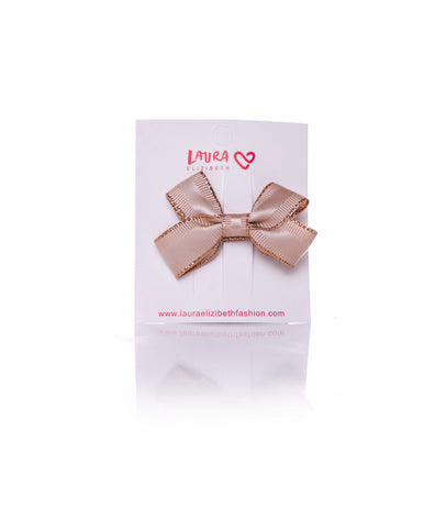 MINI ROSE GOLD SOFT BOW CLIP