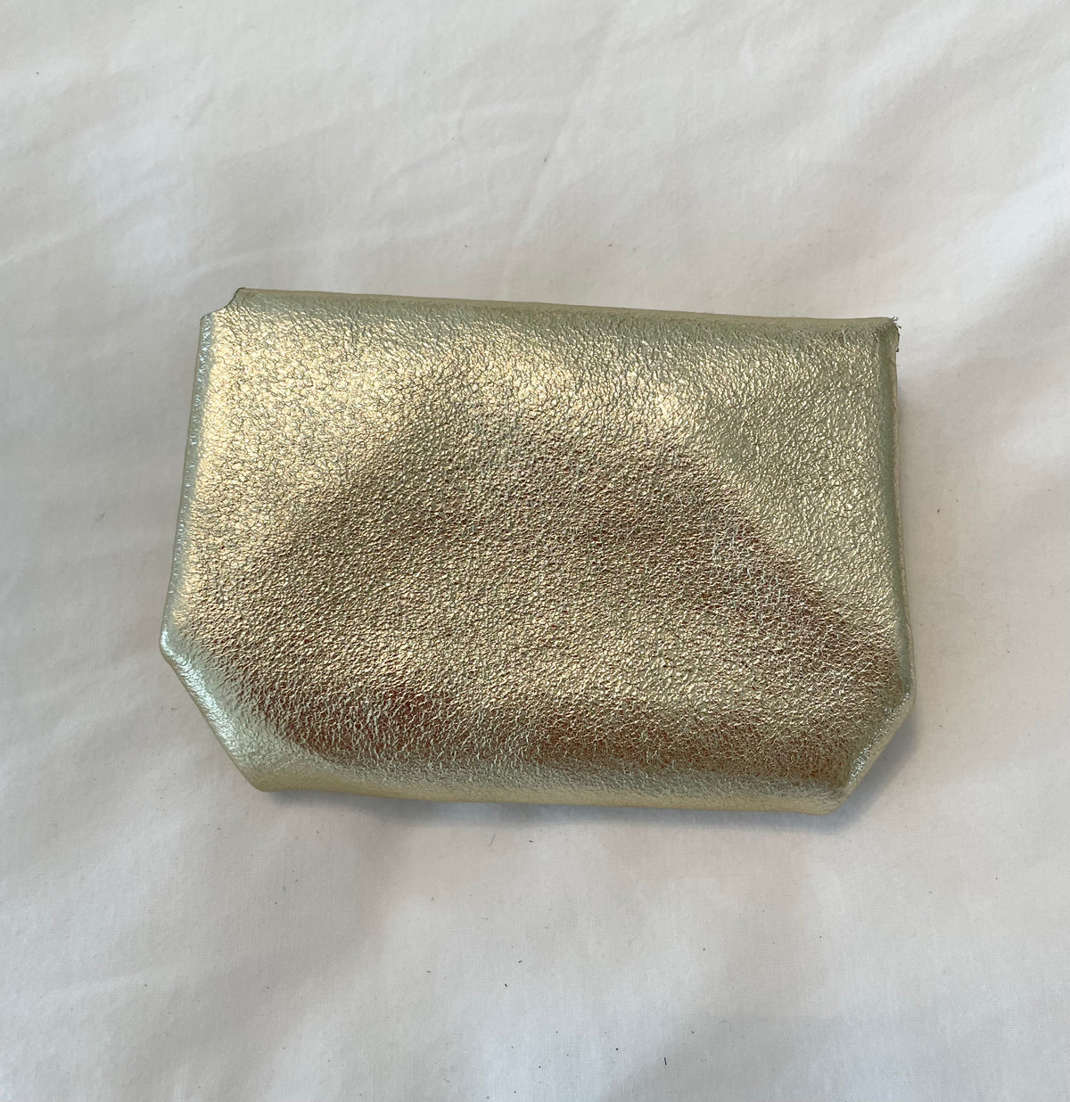 LEATHER METALLIC COIN PURSE GOLD