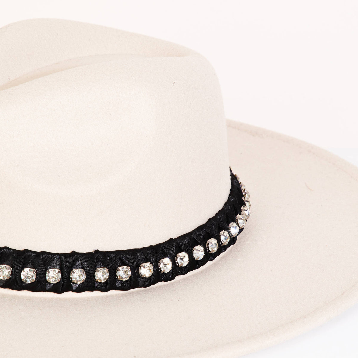 Collections by Fame Accessories - Rhinestone Strap Fedora Fashion Hat: BE