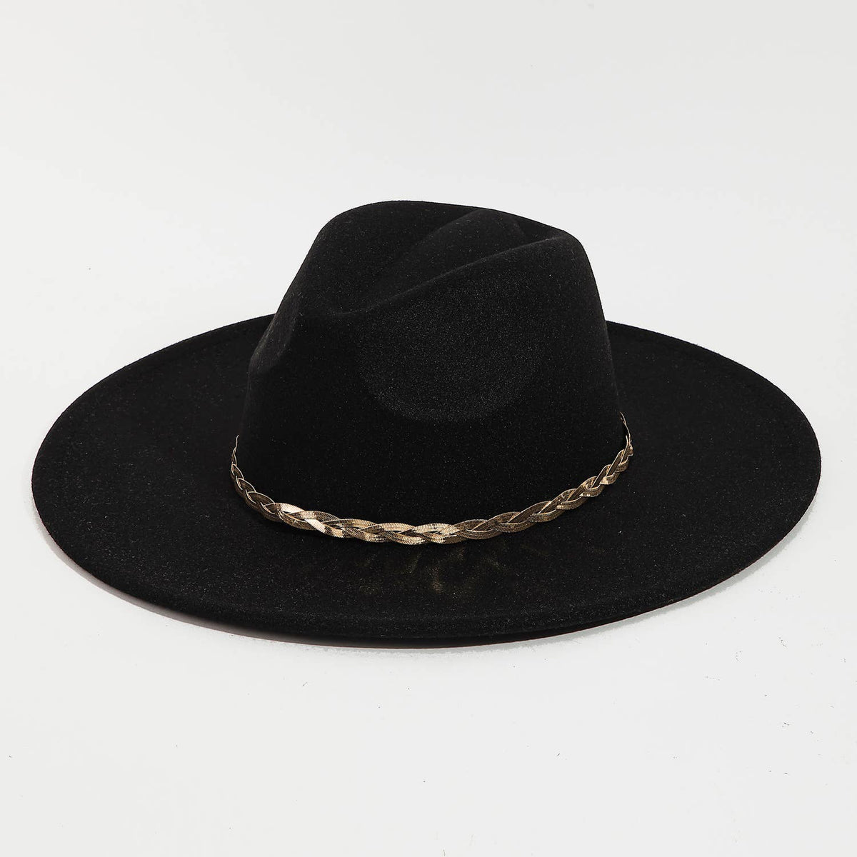 Collections by Fame Accessories - Braided Snake Chain Fedora Hat: IV